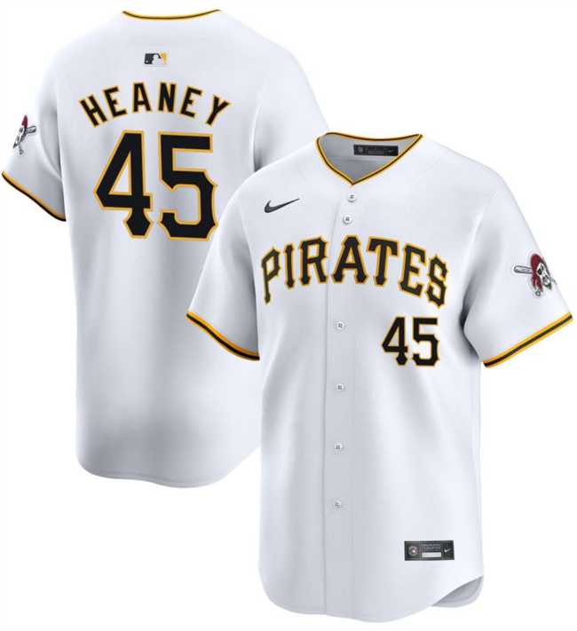 Men%27s Pittsburgh Pirates #45 Andrew Heaney White 2025 Home Limited Stitched Jersey Dzhi->philadelphia phillies->MLB Jersey